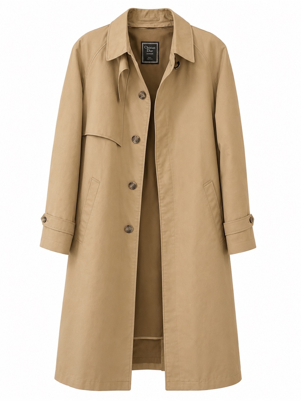 Christian Dior Monsieur Vintage Tan Belted Trench Coat Size 40R